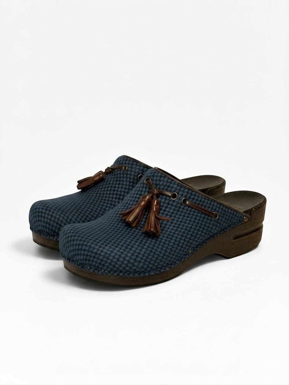 Dansko Shandi Blue Tassel Clogs Blue & Brown US 8